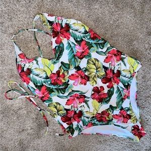 Tropical Floral Strappy Swimsuit